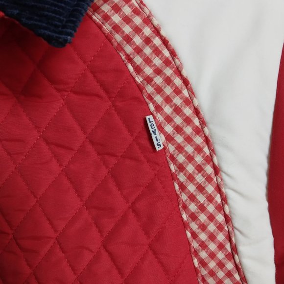 SKI Levi's Vintage Jacket Women's Size 11/12 Ski Jacket Red White Blue Gingham - Picture 3 of 14